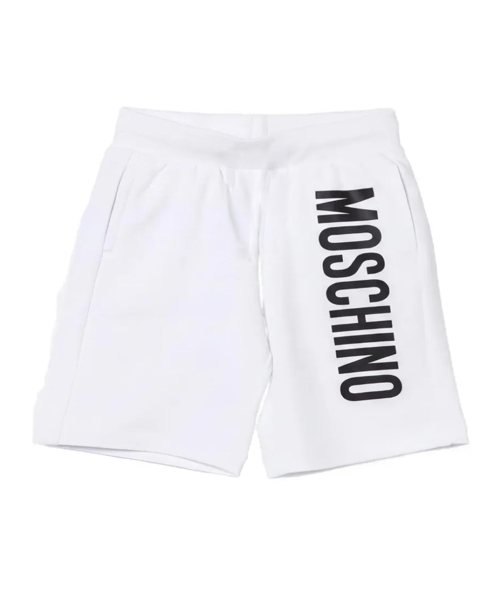 Moschino Kids Short Bianco con Logo Unisex