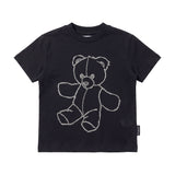 Philipp Plein Kids T-Shirt Nera in Cotone con Teddy Bear di Strass Unisex per Bambini