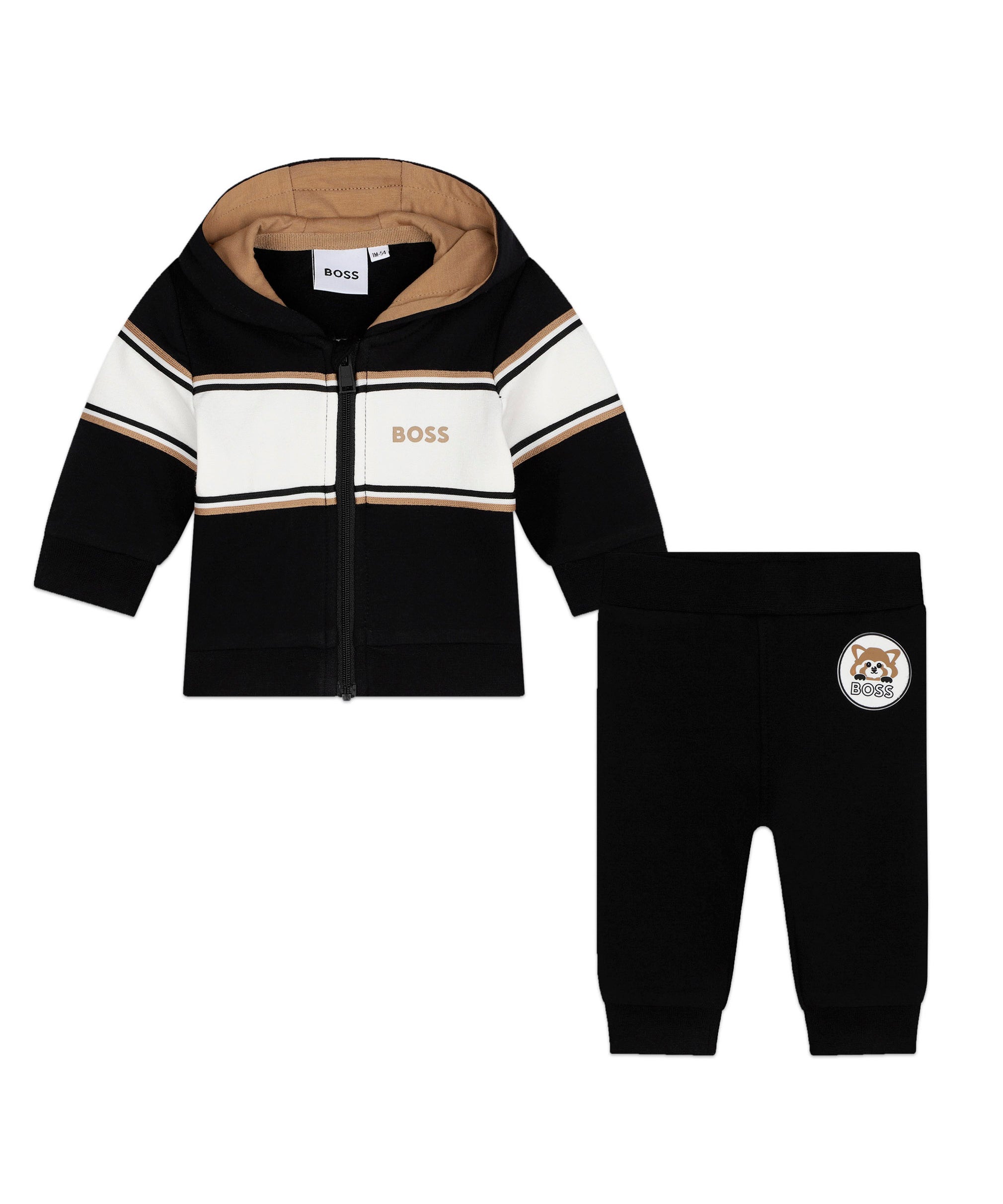 Boss Kids Completo Felpa con Pantalone Neri per Neonati