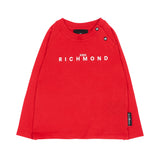 John Richmond Kids T-Shirt Rosso a Maniche Lunghe con Logo per Neonati