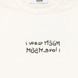 MSGM Kids T-shirt Crema con Stampa per Bambini dettaglio