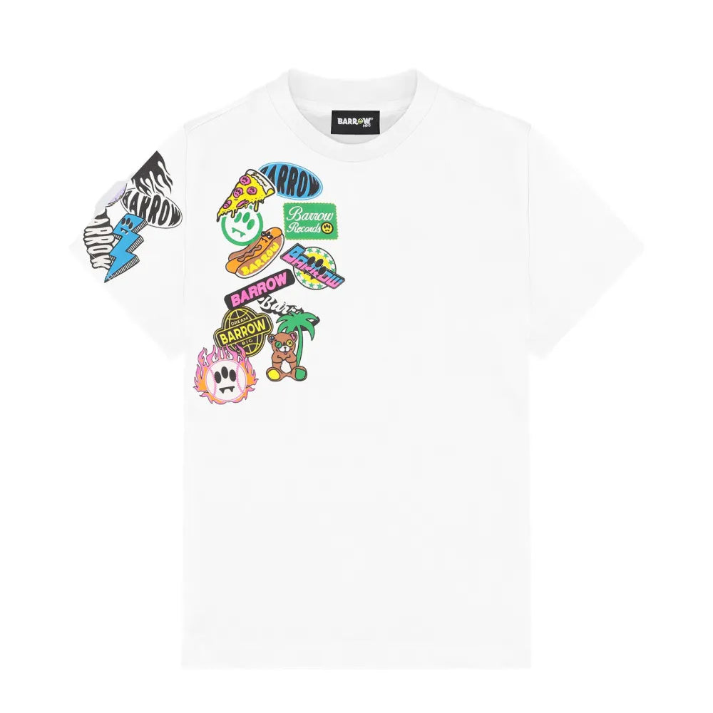 Barrow Kids T-Shirt Off-White Fantasia Stickers Unisex