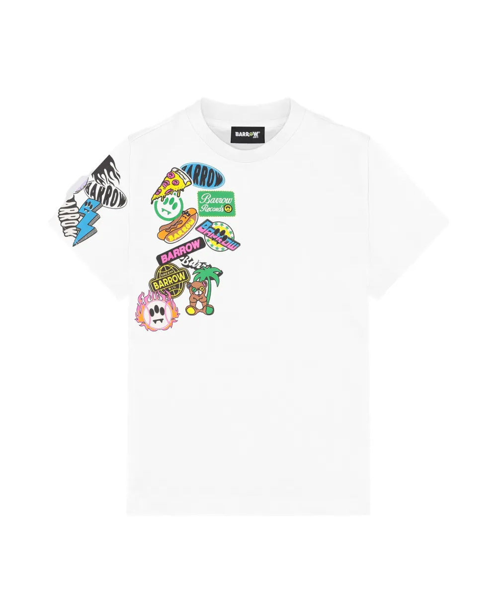 Barrow Kids T-Shirt Off-White Fantasia Stickers Unisex