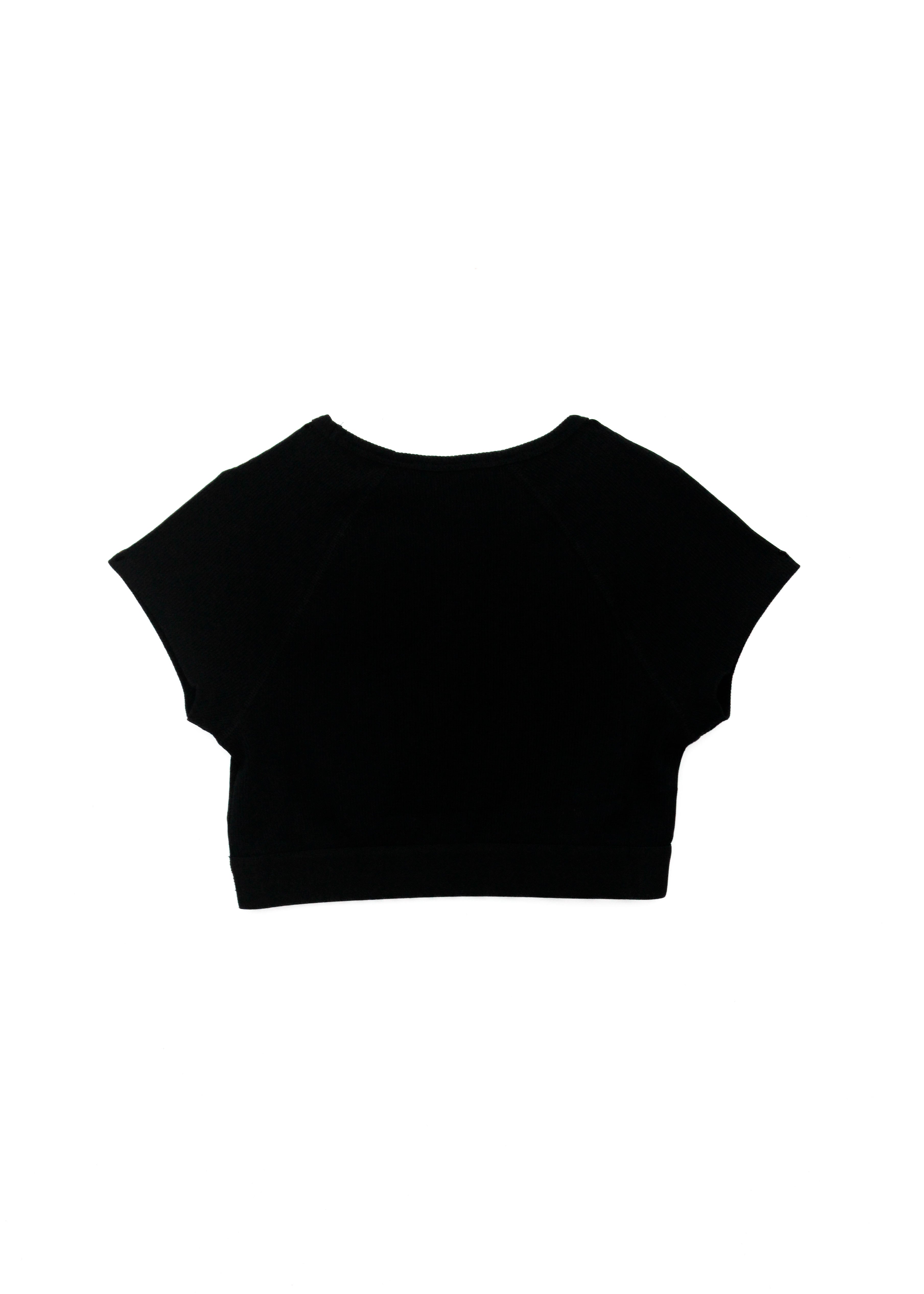 Patrizia Pepe T-Shirt Crop Nera per Bambine