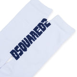 Dsquared2 Kids Calzini Bianchi con Logo a Contrasto per Bambini
