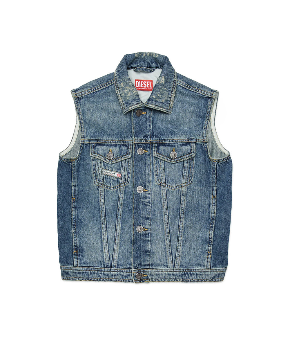 Diesel Kids Gilet in Denim Sfumato per Bambini
