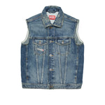 Diesel Kids Gilet in Denim Sfumato per Bambini