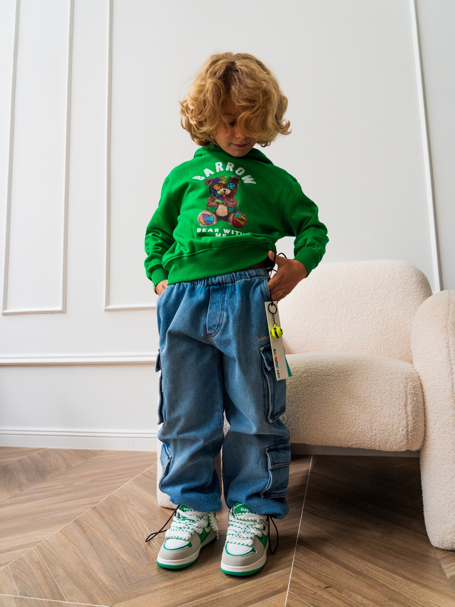 Barrow Kids Jeans Cargo Denim Chiaro per Bambini