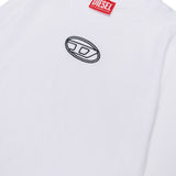 Diesel Kids T shirt Manica Lunga Bianca con Oval D per Bambine