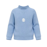 Roberto Cavalli Kids Maglione Blu con Logo per Bambine
