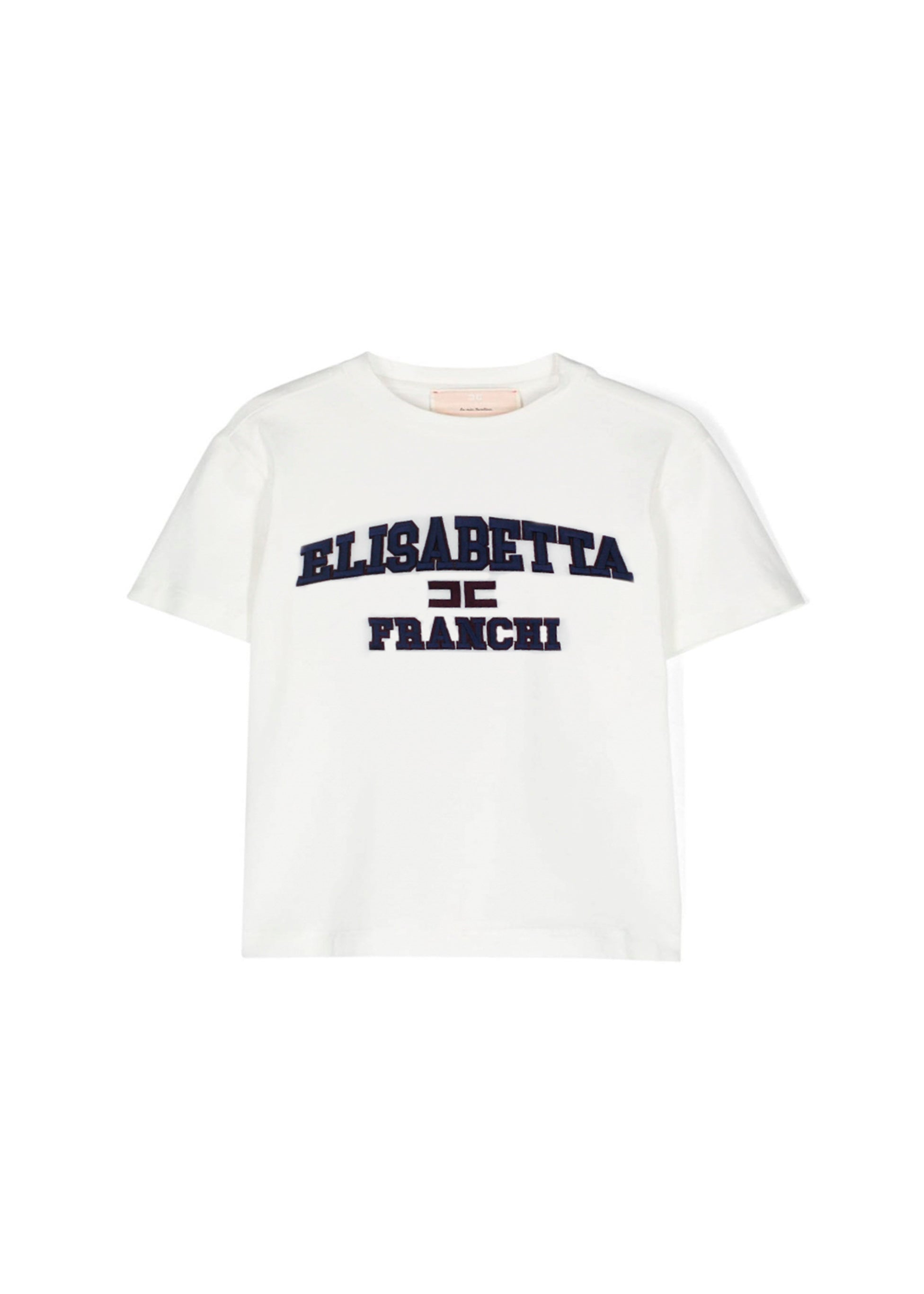 Elisabetta Franchi La Mia Bambina T-shirt Avorio con Stampa per Neonate