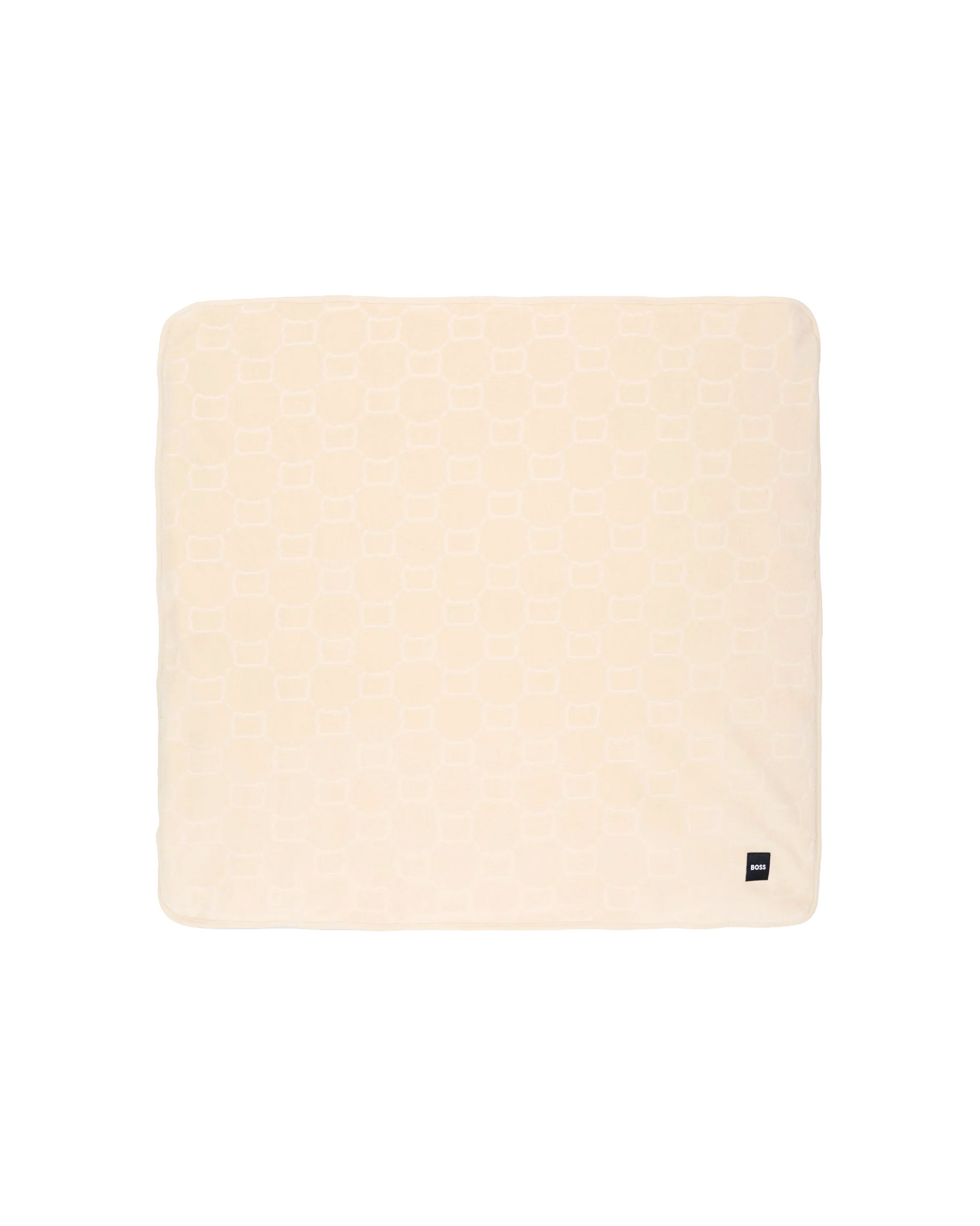 BOSS Kids Copertina Beige Bifacciale in Cotone con Orsetti Jacquard e Logo per Bambini