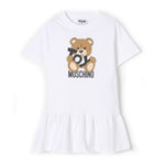 Moschino Kids Abito Bianco con Stampa Toy per Bambine