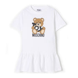 Moschino Kids Abito Bianco con Stampa Toy per Bambine