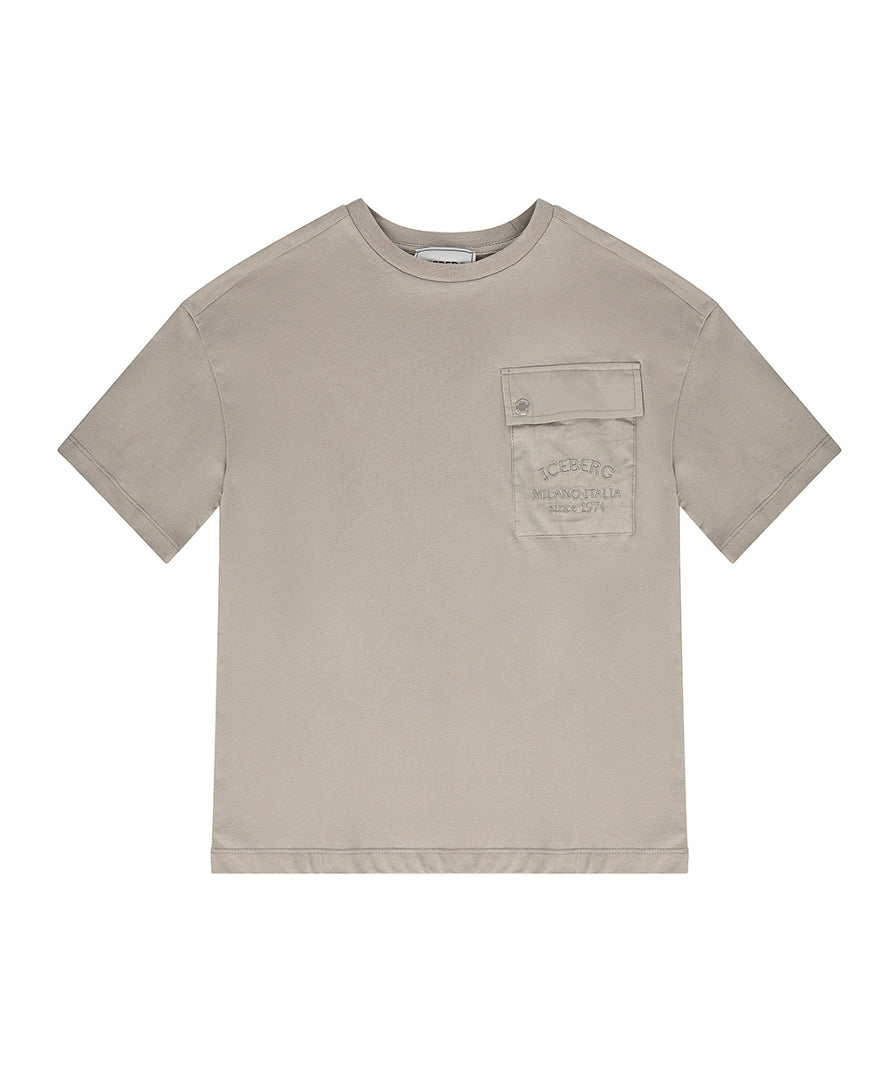 Iceberg Kids T-Shirt Grigia con Taschino per Bambini