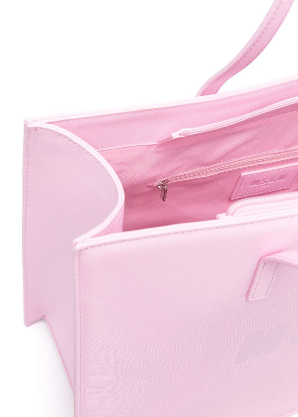 MSGM Kids Borsa Tote Rosa con Stampa per Bambine (dettaglio)