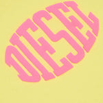 Diesel Kids T-shirt Gialla Cropped con Logo Puffy Print per Bambine