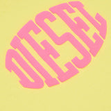 Diesel Kids T-shirt Gialla Cropped con Logo Puffy Print per Bambine