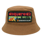 Dsquared2 Kids Cappello Marrone con Patch logo Ricamato