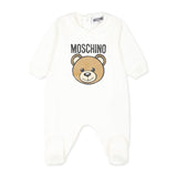 Moschino Kids Cream Onesie with Logo for Newborns