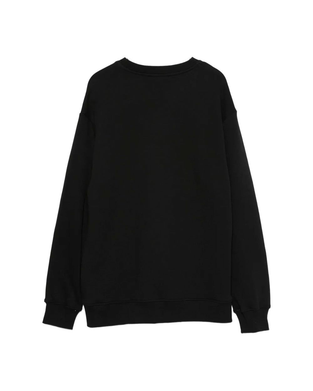 MSGM Kids Felpa Girocollo Nera con Stampa per Bambine