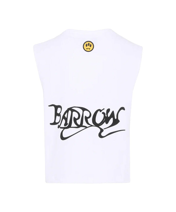 Barrow Kids Canotta Bianco Fantasia Graffiti per Bambini