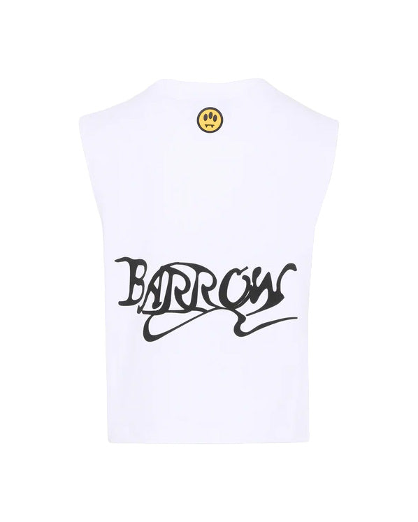 Barrow Kids Canotta Bianco Fantasia Graffiti per Bambini