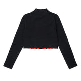 Diesel Kids Top Nero con Logo Rosso per Bambine