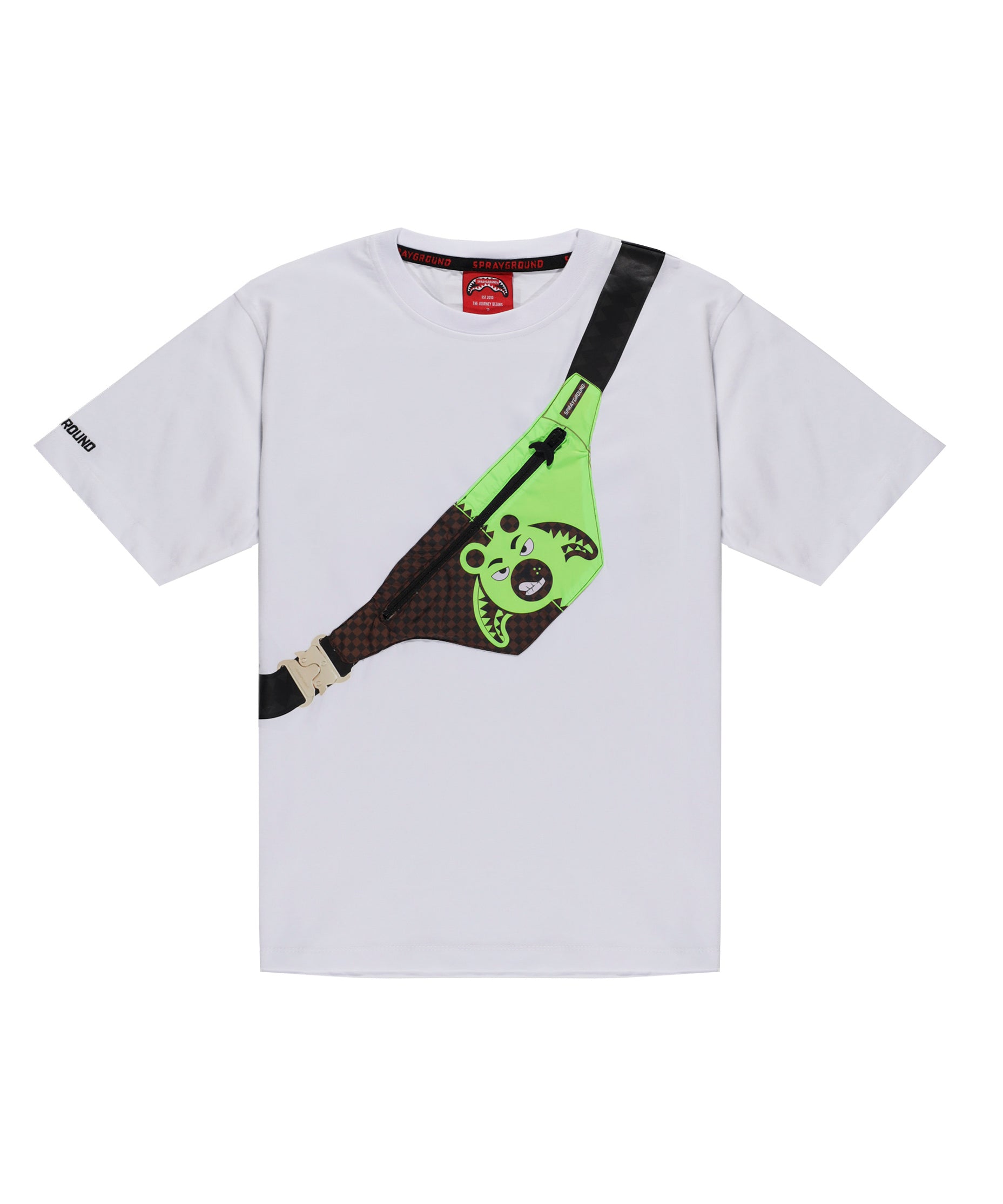Sprayground Kids T-shirt Bianca Green Bear Pouch per Bambini