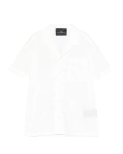 John Richmond Kids Camicia Bianco con Ricamo Logo sul Retro per Bambini