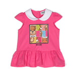 Moschino Kids Abito Smanicato Fucsia con Coulotte per Neonate