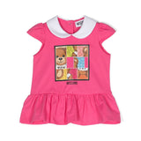 Moschino Kids Abito Smanicato Fucsia con Coulotte per Neonate