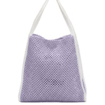 F**K Kids Tote Bag Lilla e Bianco con Logo per Bambine
