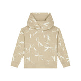 Calvin Klein Kids Felpa Beige con Cappuccio con Logo Monogram per Bambini