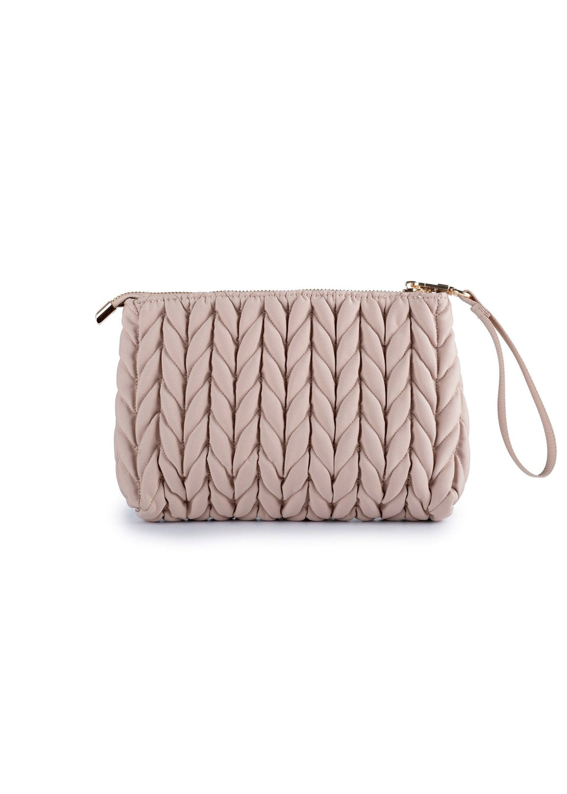 Love Bag Beige Woven Clutch