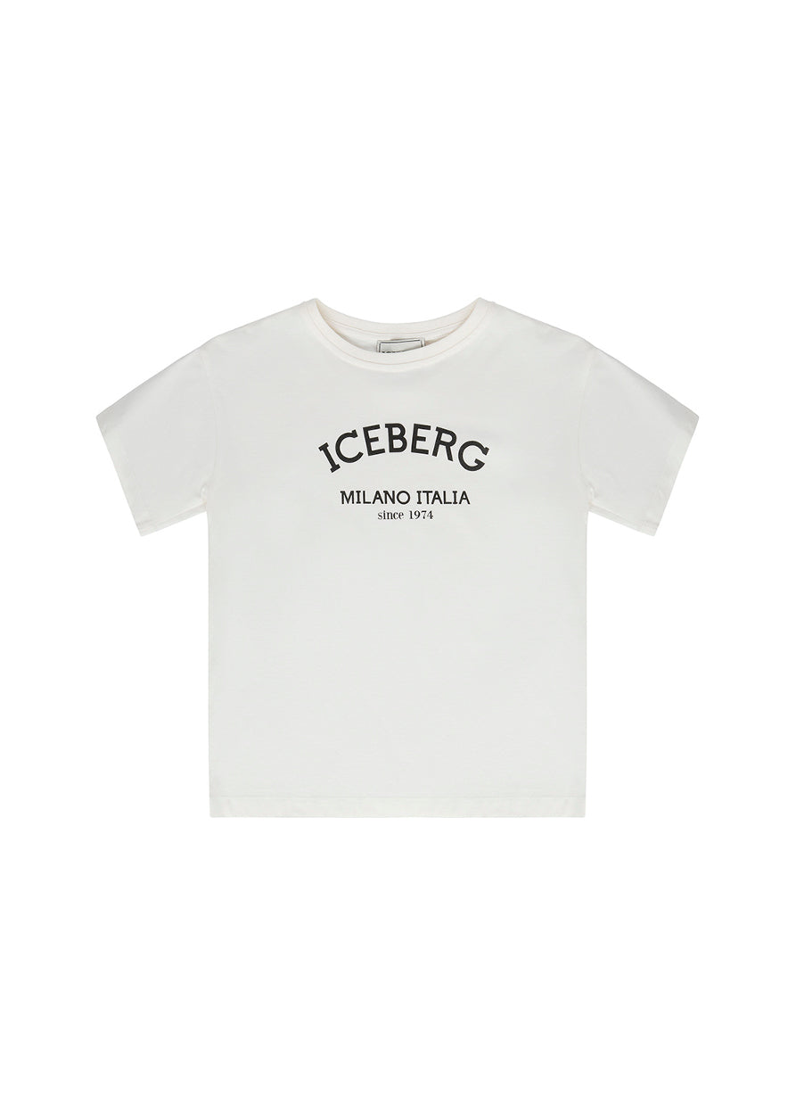 Iceberg Kids T-Shirt Bianca con Logo per Bambini