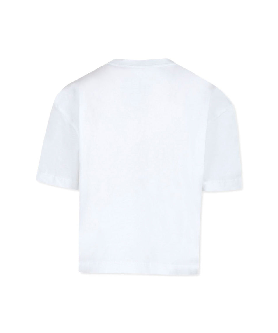 MSGM Kids T-Shirt Bianca con Stampa per Bambine (retro)