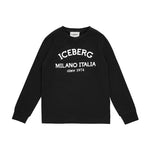 Iceberg Kids T-shirt Maniche Lunghe Nera con Stampa Logo per Bambini