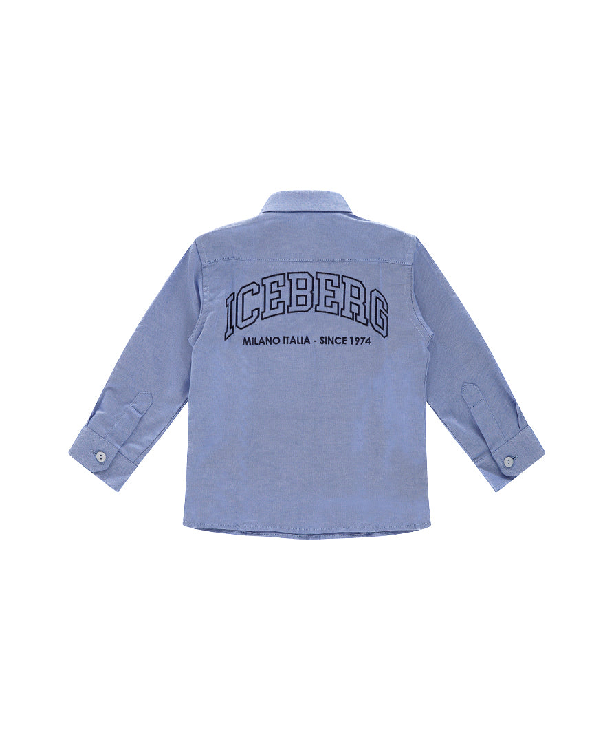 Iceberg Kids Camicia Cielo con Logo per Neonati (retro)