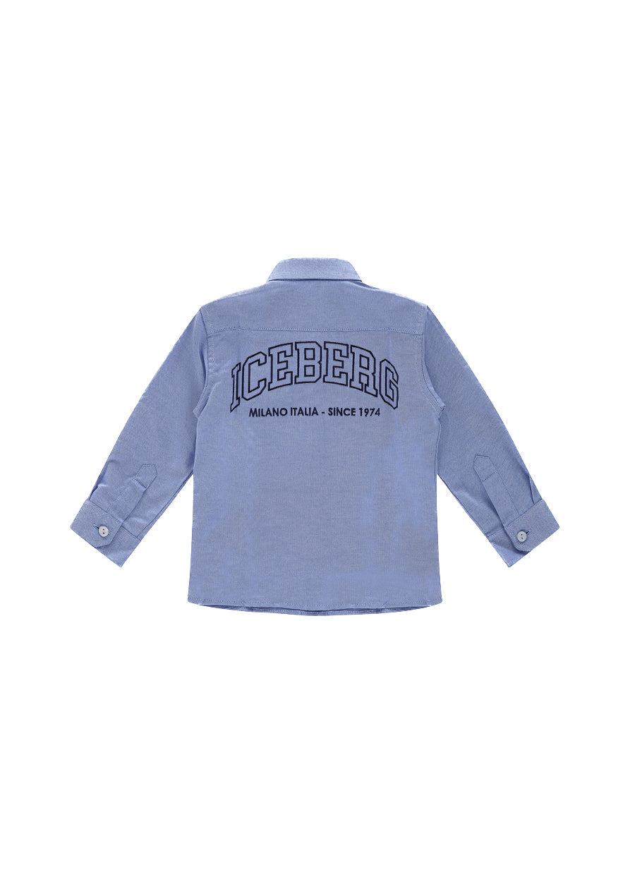 Iceberg Kids Camicia Cielo con Logo per Neonati (retro)