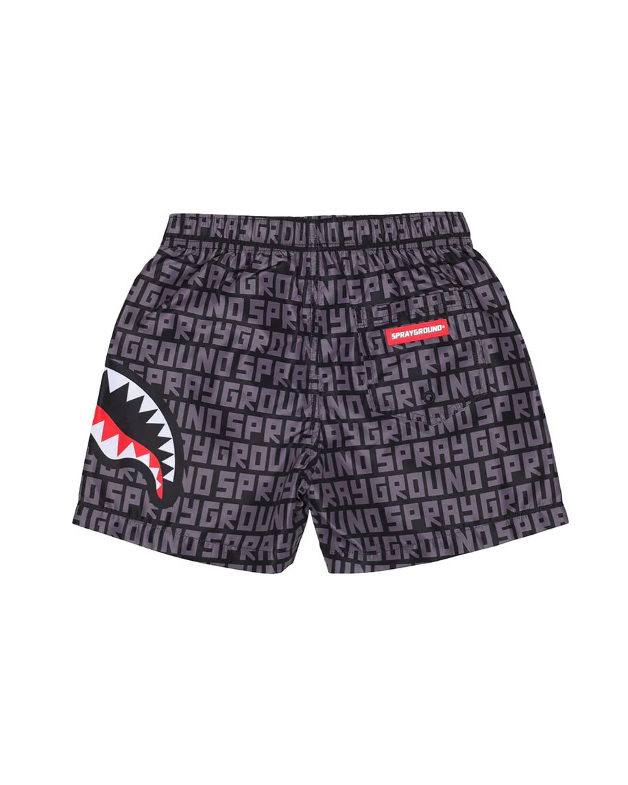 Sprayground Kids Costume Grigio All-Over con Logo per Bambini