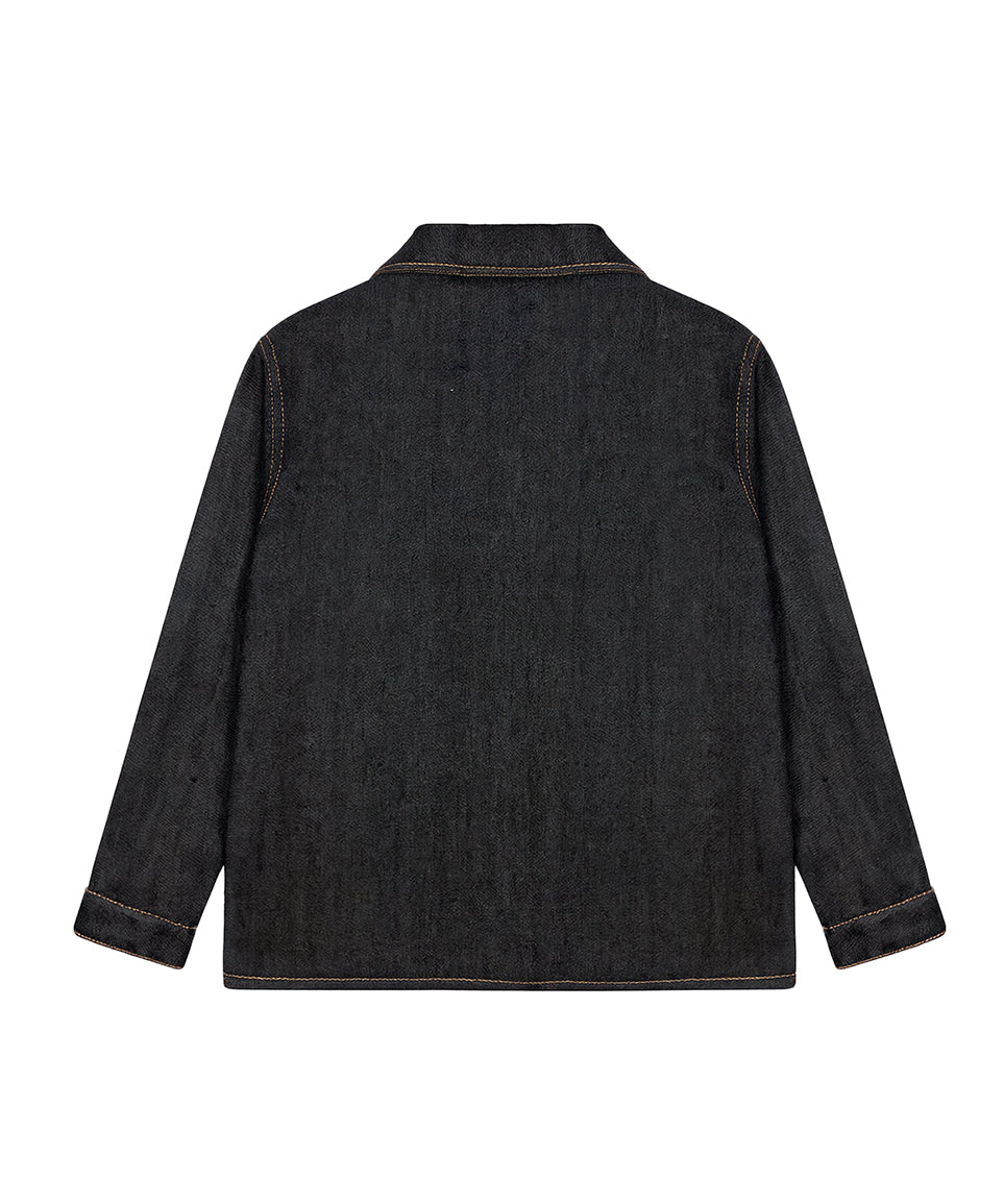 I'M Brian Kids Camicia din Denim con Tasca Frontale per Bambini
