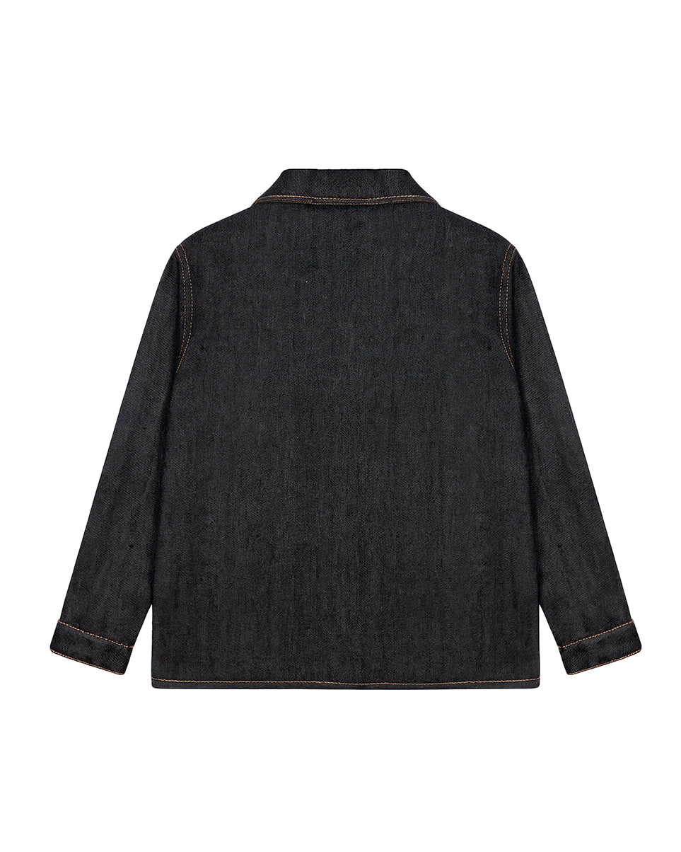 I'M Brian Kids Camicia din Denim con Tasca Frontale per Bambini