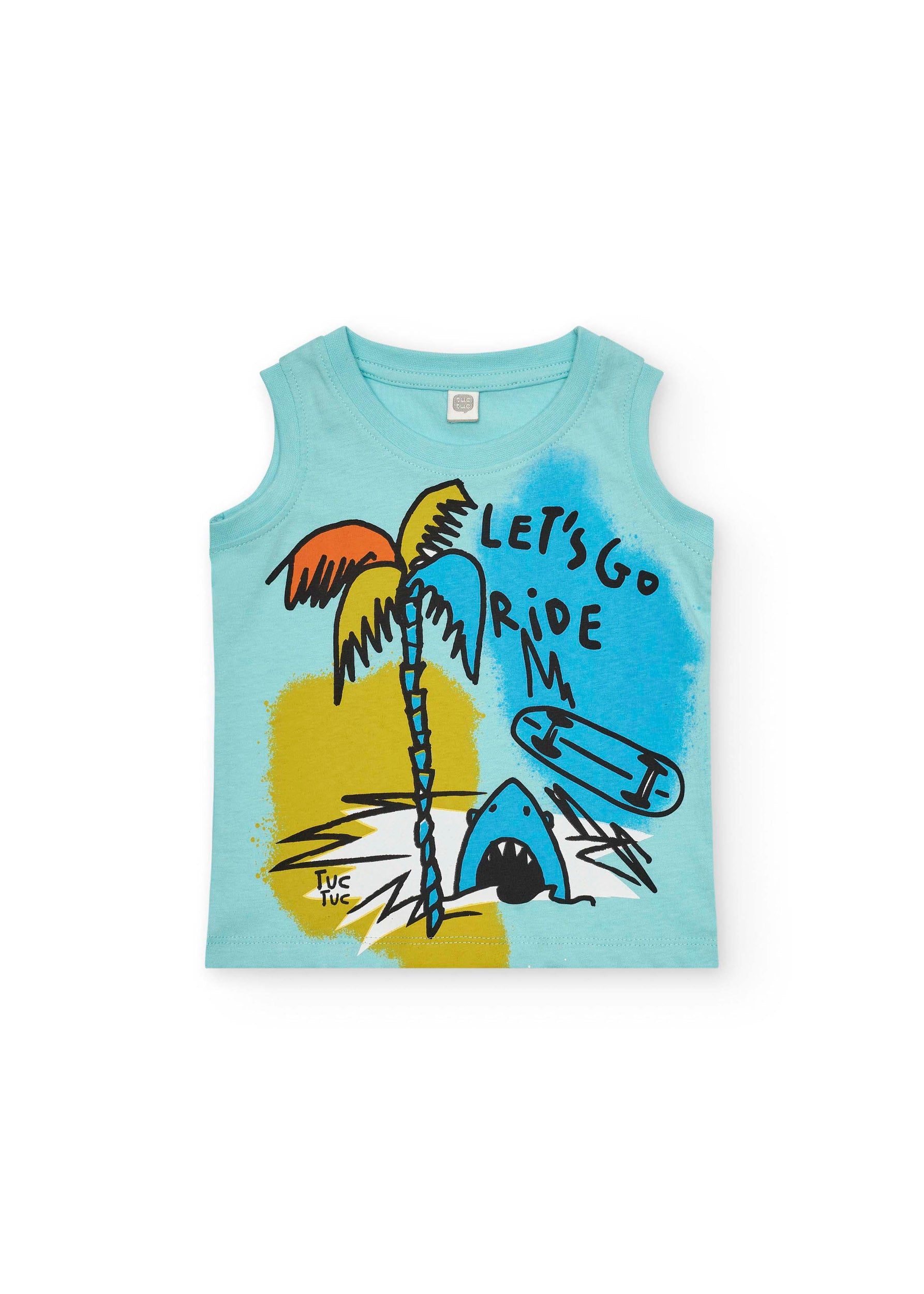 Tuc Tuc Canotta Verde Acqua/Multicolor per Neonati