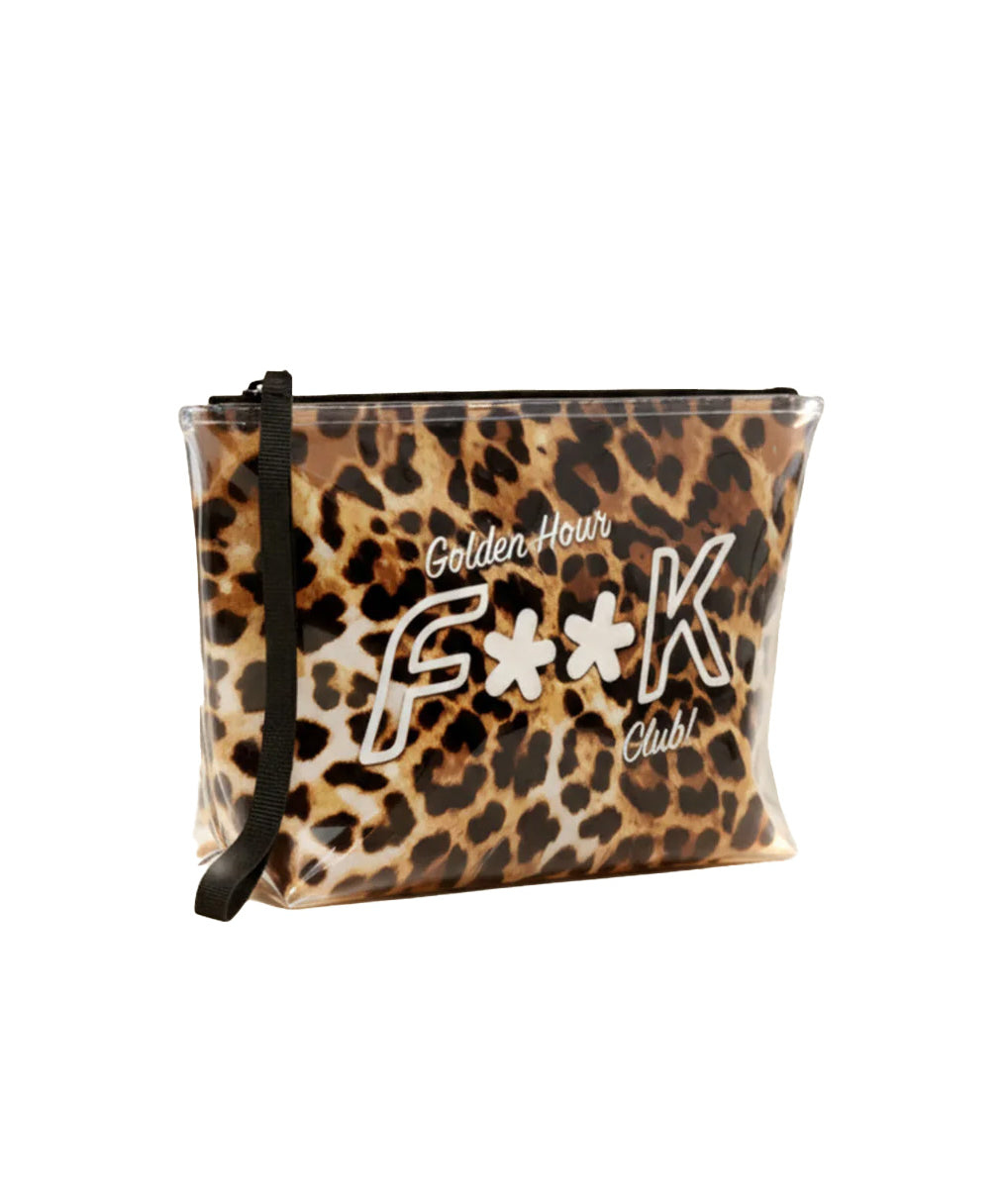F**K Kids Pochette Fantasia Leopardato con Logo per Bambine