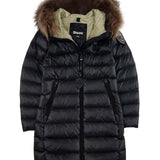 Blauer Kids Giubbino Lungo Nero con Cappuccio in Pelliccia KRISTIN JUNIOR per Bambine