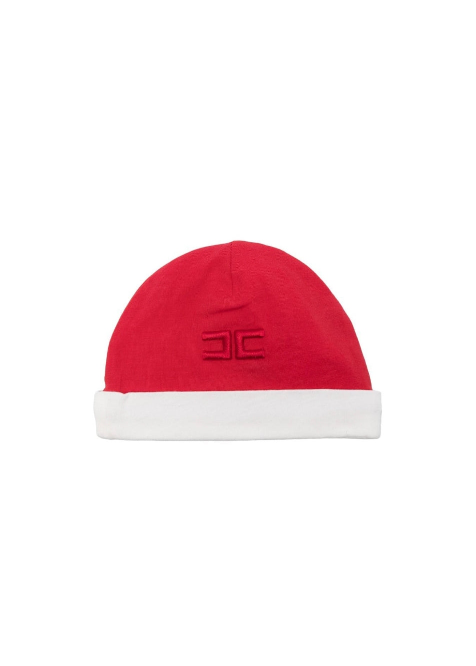 Elisabetta Franchi La Mia Bambina Cappello Rosso/Avorio con Logo per Neonate