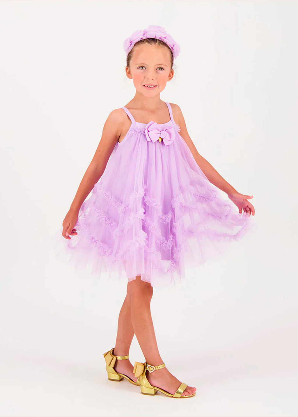 Angel's Face Abito Lilla in Tulle per Bambine
