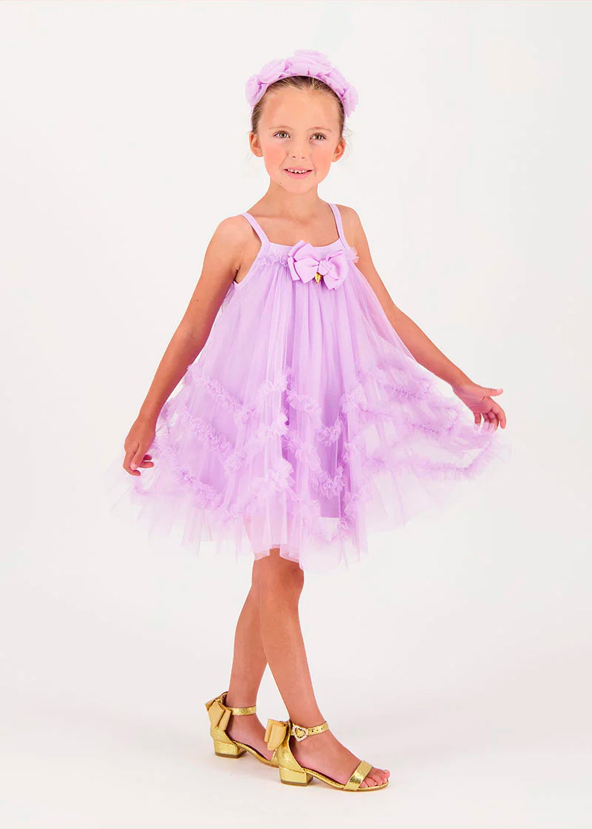 Angel's Face Abito Lilla in Tulle per Bambine