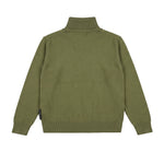 John Richmond Kids Maglione a Collo Alto Verde Militare con Placca Logo Nera per Bambini